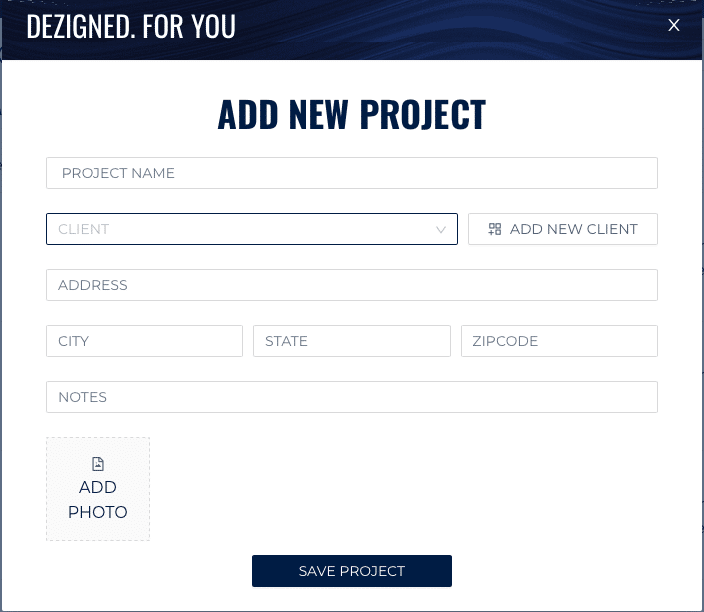 dezigned add new project